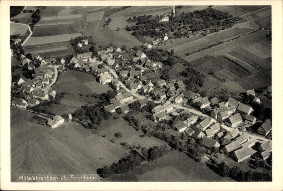 Ak Mittelehrenbach Leutenbach Oberfranken, Fliegeraufnahme