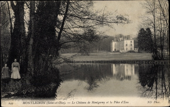 Ak Montlignon Val d’Oise, Le Chateau de Montgarny et la Piece d'Eau