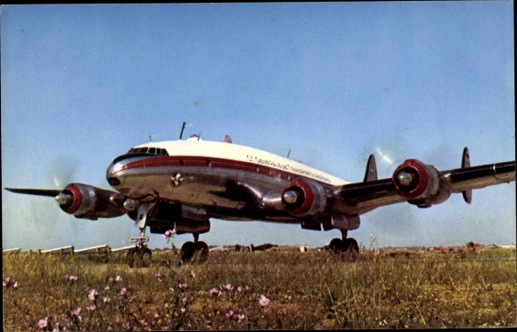 Postcard Algerian Passenger Aircraft, Lockheed Constellation, Cie Air Algerie