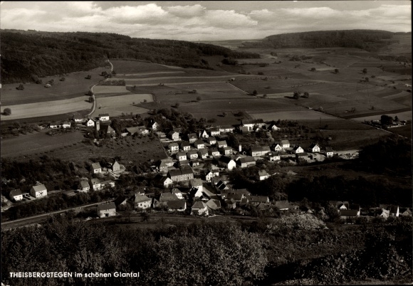Postcard Theisbergstegen in the Palatinate, panorama of the place
