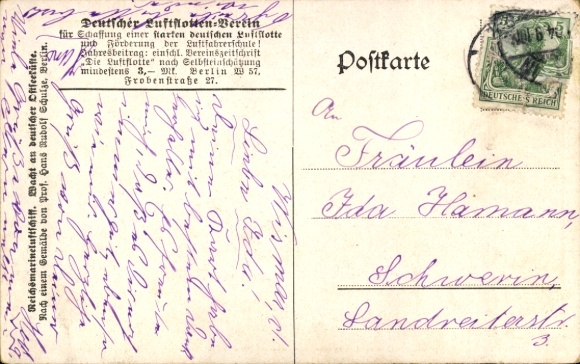Artist Postcard Schulze, HR, Reichsmarine airship, watch on the German Baltic coast
