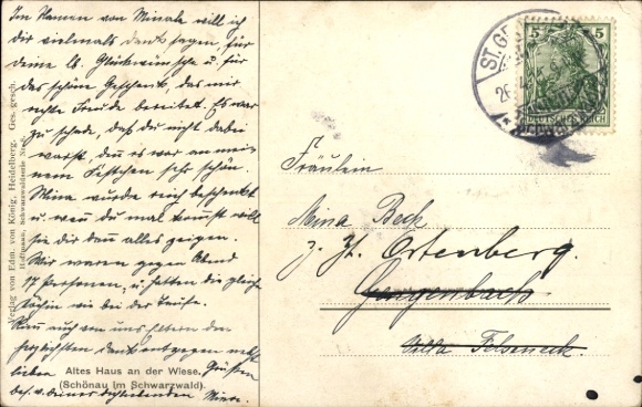 Artist Postcard Hoffmann, H., Schönau in the Black Forest, old house on the meadow