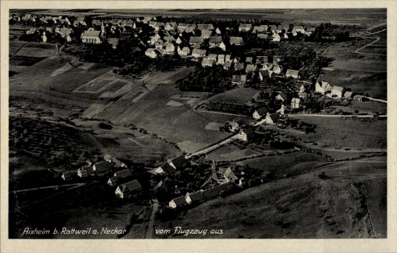 Postcard Aixheim Aldingen in Württemberg, aerial photograph, village view, airplane perspective
