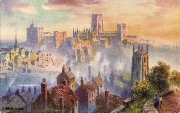 Artist Postcard Durham North East England, city view