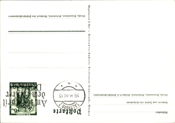 Postal stationery Postcard Klein, One People, One Reich, One Führer, Anschluss of Austria 1938, Greater Germany