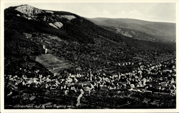 Ak Schriesheim an der Bergstraße, Fliegeraufnahme