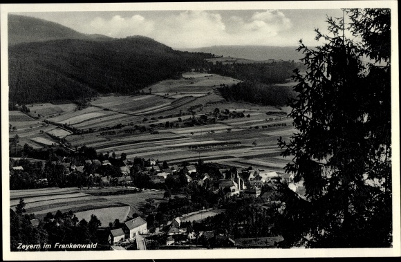 Postcard Zeyern Marktrodach in Upper Franconia, view of the place, fields