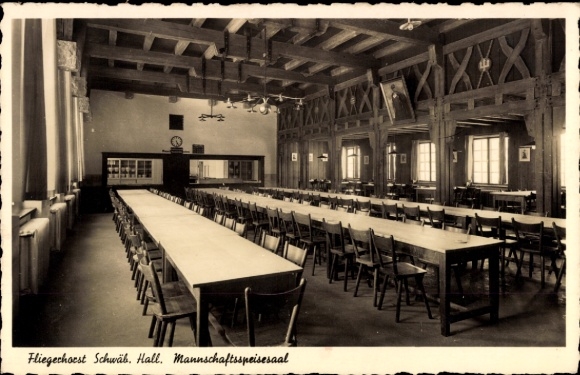 Postcard Lagerlechfeld Graben Schwaben, Lechfeld Air Base, crew dining room