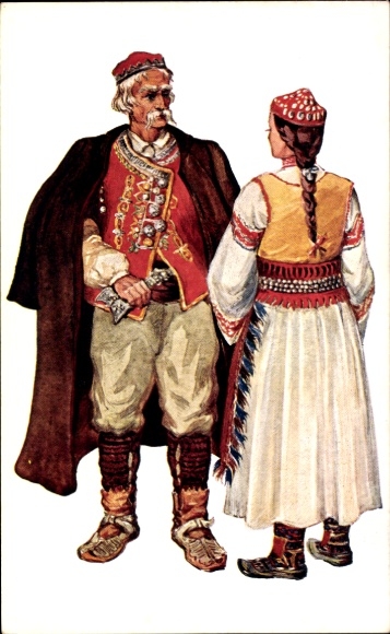 PC Benkovac-Kotari Croatia, couple in folk costumes
