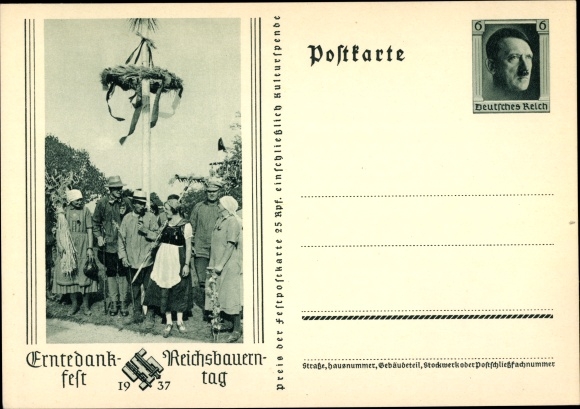 Ganzsachen Ak Erntedankfest, Reichsbauerntag 1937