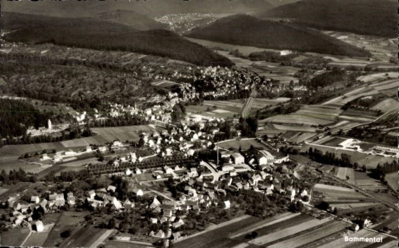 Postcard Bammental in Baden, aerial photograph