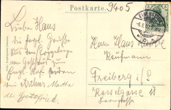Postcard Blauenthal Eibenstock in the Ore Mountains, summer resort Zimmersacher, valley of the great Bockau