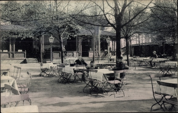 Ansichtkaart Dresden Leuben Meußlitz, Restaurant Louisenhof, tuin