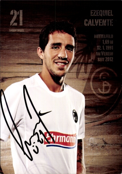 Autogrammkarte Fußballer Ezquiel Calvente, SC Freiburg, Autogramm