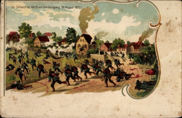 KP artysty Wœrth Wörth nad Sauer Alsace Bas Rhin, bitwa 06 08 1870, niemiecki Frz. Wojna