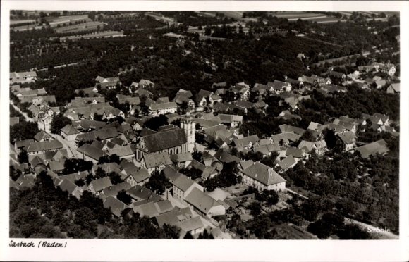 Postcard Sasbach in the Ortenau Baden, aerial photograph