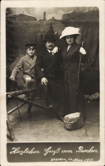 Foto Ak Brocken im Harz, Familienbild