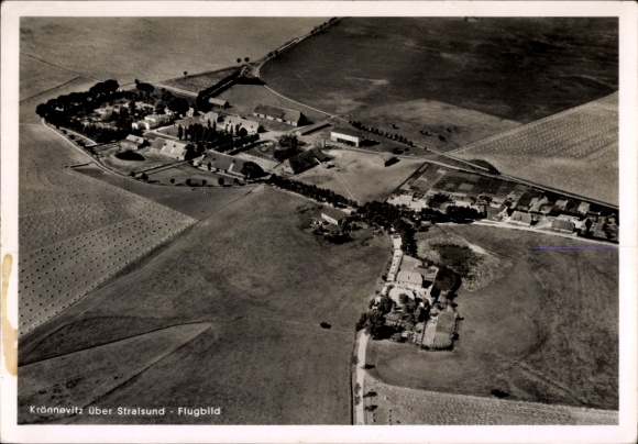Postcard Krönnevitz Preetz near Stralsund, aerial photograph