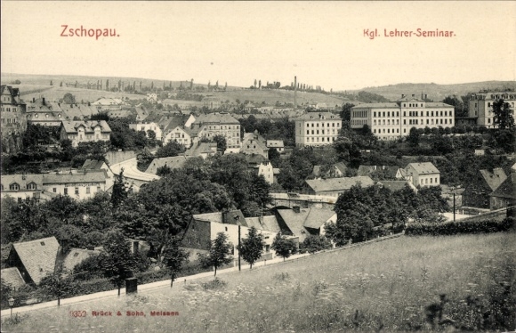 Postcard Zschopau in the Ore Mountains Saxony, Royal Teachers' Seminar