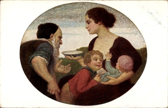 Artist Postcard by Zumbusch, Ludwig, German Children's Aid in Bavaria, Humanitarianism