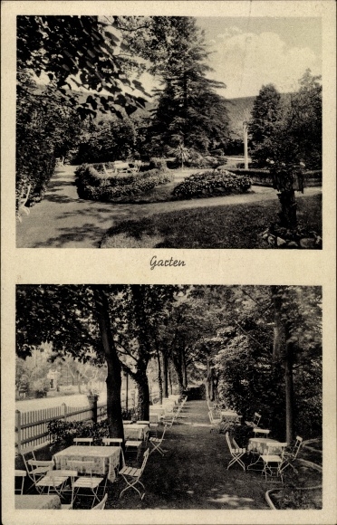 Postcard Schillerslage Burgdorf Lower Saxony, Gasthof Münstermann, garden area