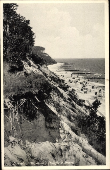 Postcard Baltic resort Kölpinsee on Usedom, steep bank, beach