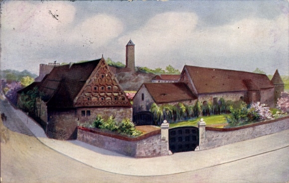 Künstler Ak Giebichenstein Halle an der Saale, Südfront der Unterburg Giebichenstein