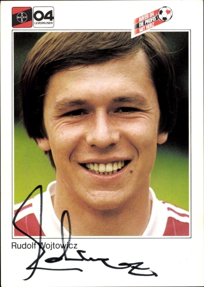 Autogrammkarte Fußballer Rudolf Wojtowicz, Bayer 04 Leverkusen, Autogramm