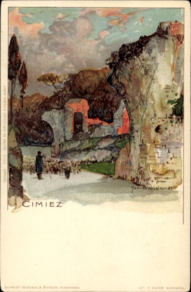 Kunstenaar Litho Wielandt, Manuel, Cimiez Alpes Maritimes, ruïnes
