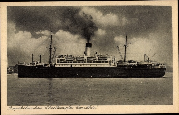 Postcard steamship Cap Norte, HSDG