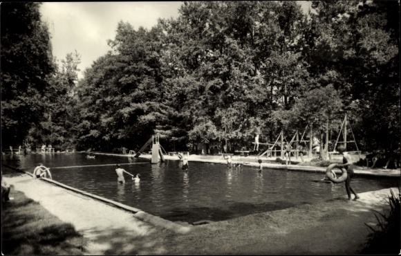 Postcard Schönau Falkenstein in Vogtland Saxony, natural pool