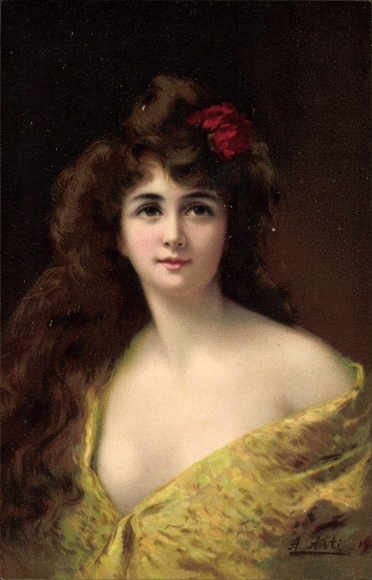 Artist PC Asti, Angelo, woman with flower in her hair