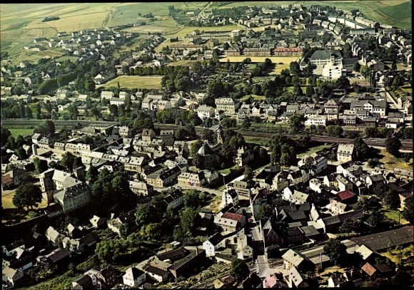 Postcard Oberkotzau an der Saale, town center, southern part
