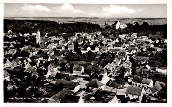 Postcard Illertissen in Swabia, aerial photograph