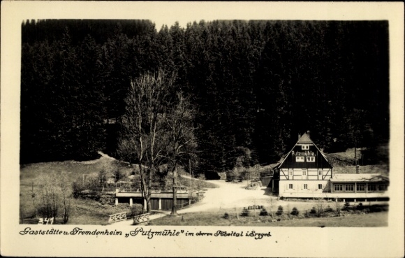Postcard Oberpöbel Dippoldiswalde Saxony, Restaurant Fremdenheim Putzmühle