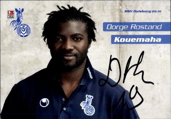 Autogrammkarte Fußballer Dorge Rostand Kouemaha, MSV Duisburg, Autogramm