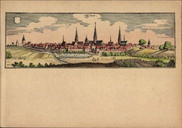 Künstler Ak Hagenberg, B. von, Essen im Ruhrgebiet, Gesamtansicht