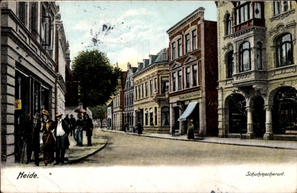 Ak Heide in Holstein, schoenmakersstad, winkels