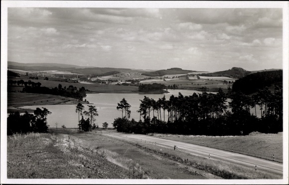 PC Oelsnitz Vogtland, landscape view, dam Pirk