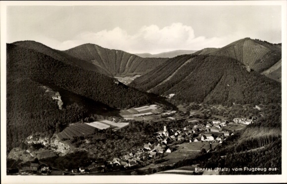 Postcard Rinnthal on the Wine Route Palatinate, aerial photograph
