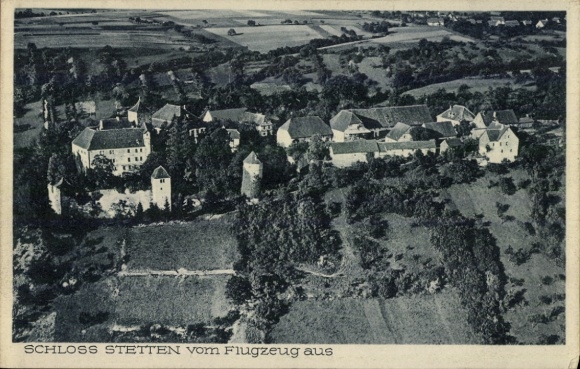 Ak Stetten in der Pfalz, Schloss Stetten, Luftaufnahme