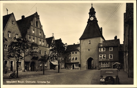 Ak Weiden in der Oberpfalz Bayern, Unteres Tor, Torbierstübl, Geschäft Keimel