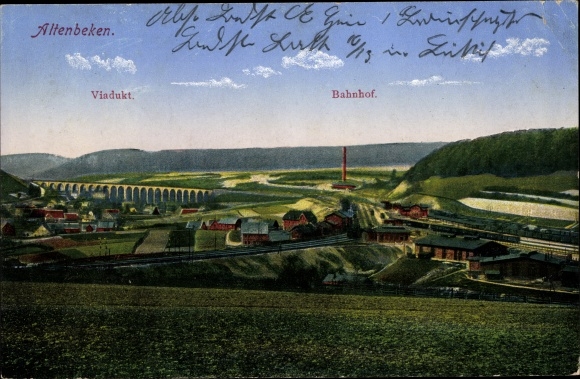 Ak Altenbeken in Nordrhein Westfalen, Viadukt, Bahnhof