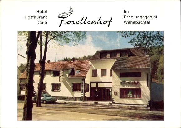Postcard Schevenhütte Stolberg im Rheinland, Hotel Restaurant Forellenhof, Nideggener Str. 86-88