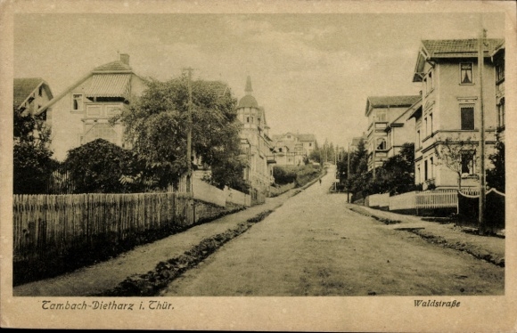 Postcard Tambach Dietharz in the Thuringian Forest, section in the Waldstraße