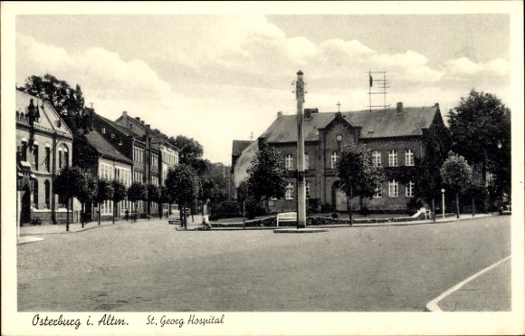 Postcard Osterburg in der Altmark, St. Georg Hospital