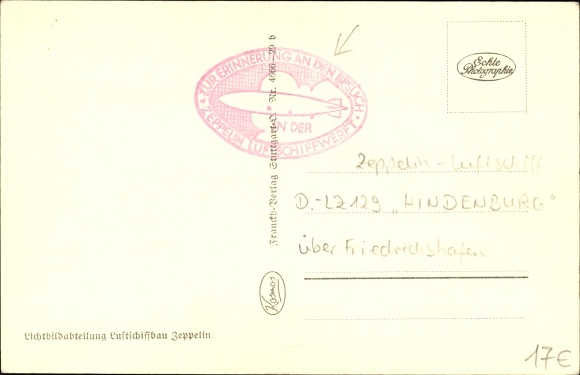 PC Friedrichshafen on Lake Constance, Zeppelin airship LZ 129 Hindenburg on a trip to Danzig