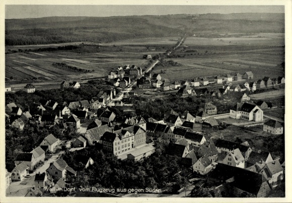 Postcard Weil im Dorf Weilimdorf Stuttgart in Württemberg, aerial photograph, towards south