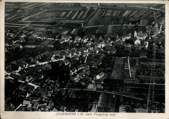 Postcard Ichenheim Neuried in Baden, aerial photograph