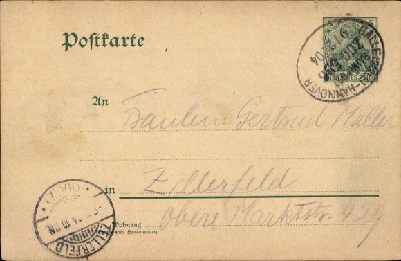 KP kolejowa Halle (Saale) - Hanower, pociąg 538, 9 lutego 1904, na pocztówce stacjonarnej